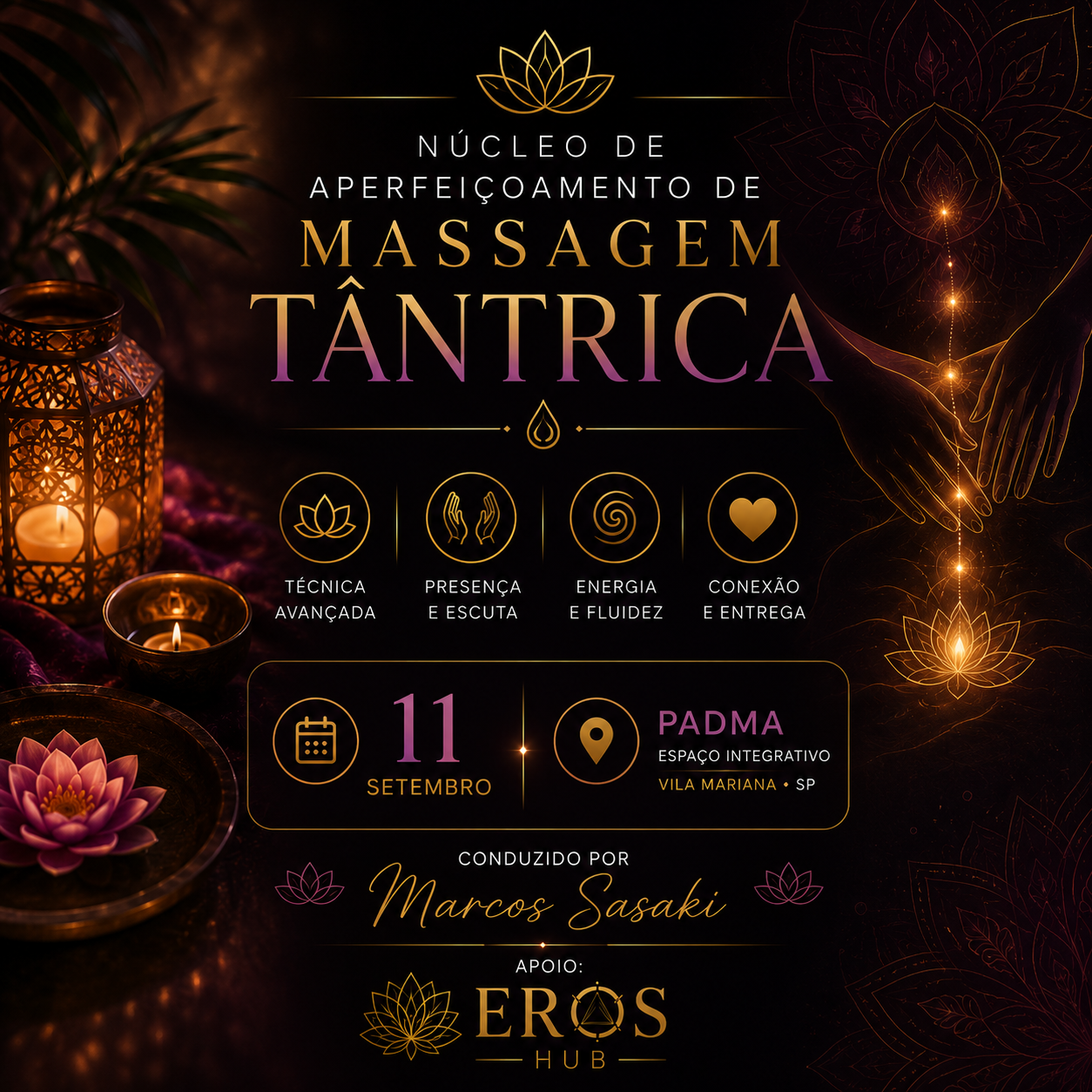 Arte do evento Núcleo de Aperfeiçoamento em Massagem Tântrica